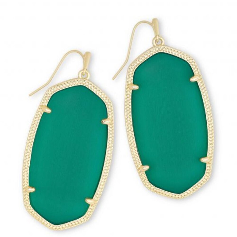 Kendra Scott // Emerald Green Danielle Gold Earrings